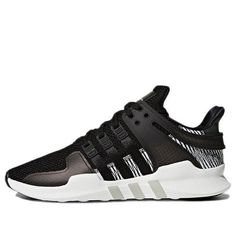 adidas EQT Support ADV 'Black' BY9585 (SNKR/Casual/Low Top/Non-Slip/Wear-resistant) Urban Black Sneakers With Three Stripes, Black Running Sneakers With Three Stripes Branding, Black Sneakers With Three Stripes For Running, Black Sporty Running Shoes With Three Stripes Branding, Casual Training Sneakers With Three Stripes, Casual Black Running Shoes With Three Stripes Branding, Casual Black Running Shoes With Three Stripes, Black Adidas Athleisure Running Shoes, Black Adidas Running Shoes Athleisure Style