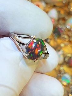 Natural 4 Ct Black Opal Ring • Black Opal Gemstone Ring • 925 Sterling Silver Ring • Opal Wedding Ring Anniversary Gift Ring • HR1O3 Citrine Birthstone, Opal Wedding Ring, Birthstone Stacking Rings, June Birthstone Ring, Black Opal Ring, Opal Band, Opal Wedding Rings, Opal Wedding, Ring Opal