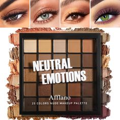 PRICES MAY VARY. 🌰25 COLORS PROFESSIONAL NUDE NEUTRAL EYESHADOW PALETTE: Brown gold eyeshadow palette contains 19 colors matte eyeshadow and 6 metallic shimmer eyeshadows totally. Neutral brown eyeshadow palette ranging from basic nudes to orange-browns to reddish-browns; Best for everyday commuting and nighttime smoky eye looks! 🌰HIGHLY PIGMENTED NATURAL EYE SHAODW PALETTE: The highly pigmented light dark brown grey eye shadow palette makeup are easy to apply and use, elvety texture silky smo Trucco Smokey Eye, Gold Eye Shadow, Brown Eyeshadow Palette, Natural Eyeshadow Palette, Hypoallergenic Makeup, Gold Eyeshadow Palette, Grey Eyeshadow, Face Brightening, Makeup Pallets