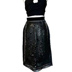 Dolce & Gabbana Sequin Black Skirt Velvet Trim Midi Lenght Preloved See Pictures For More Details And Measurements Silk Midi Skirt, Velvet Trim, Women Skirts Midi, Black Skirt, Sequin Skirt, Midi Skirt, Dolce And Gabbana, Sequin, Womens Skirt