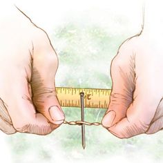 two hands are holding a measuring tape