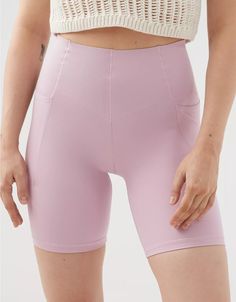 OFFLINE By Aerie Real Me Xtra Hold Up! Pocket 7" Bike Short Aerie On My Way Shorts, Aerie Clothing, Group Workout, Cargo Leggings, Boot Cut Leggings, Athletic Fit Jeans, Aerie Real, Offline By Aerie, High Waisted Flare Jeans