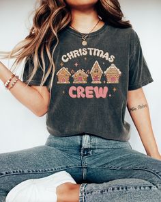 Comfort Colors Tshirt Women's Christmas Shirt, Christmas Crew Shirt, Christmas Baking Crew Shirt, Vintage Christmas Comfort Colors Shirts Fall Quote, T Shirt Business, Texas Western, Vibe Vintage, Thanksgiving Tee, Quote Shirt, Fall Clothing