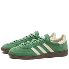 Adidas Handball Spezial Preloved Green, Cream White & Crystal White | END. Slay Shoes, Adidas Nmd R1 White, Rita Ora Adidas, Dream Wishlist, Purple Socks, Adidas Handball Spezial, Green Clothing, Adidas Handball, Adidas Design