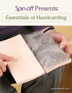 a person holding a book with the title spin - off presents essentials of handcrafting