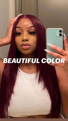 Pelo Color Vino, Burgundy Hair Dye, Long Red Hair, Pretty Hair Color, Face Card