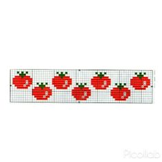 a cross stitch pattern with apples on it