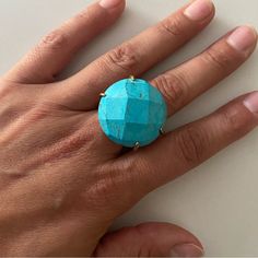 Make A Statement With This Turquoise, Gold Cocktail Ring. This Ring Is Vintage And Hard To Find! Comes With Jewelry Drawstring Pouch. There Is Only Wear On The Bottom Of Ring, See Photos. Otherwise Is Great Condition. Gold Cocktail Ring, Gold Cocktail, 7 Rings, Ring Color, Drawstring Pouch, Kendra Scott Jewelry, Jewelry Vintage, Cocktail Ring, Kendra Scott