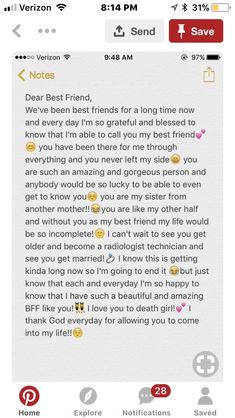 the text message that someone wrote to their friend on her phone is shown in red and white