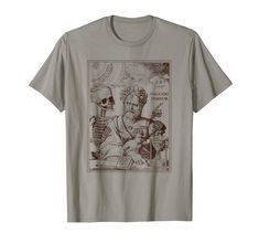 a t - shirt with an image of a skeleton holding a woman's head