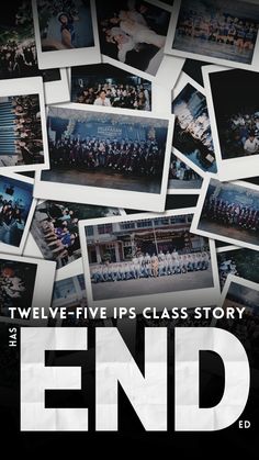 the end movie poster with many photos and words on it, including an image of people