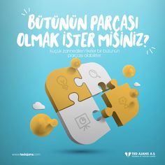 a puzzle piece with the words butunn parcasi olmak ister misniz?