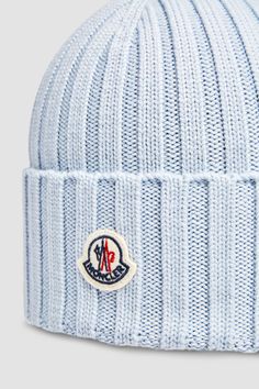 Designed to keep you warm, this knit beanie is crafted from ultrafine wool. The plush accessory is embellished with a logo patch. Casual Wool Hat With Embroidered Logo, Designer Beanie For Winter, Winter Wool Hats With Embroidered Logo, Classic Beanie With Embroidered Logo, Visors For Women, Presents For Men, Presents For Him, Wool Beanie, Bucket Hats