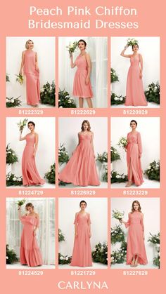 peach pink chiffon bridesmaid dresses are the perfect choice for your special day