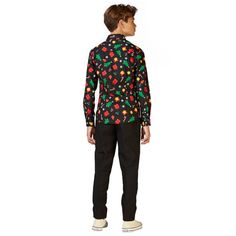 Christmas is the ideal occasion to incorporate some festiveness into your outfit. This Christmas shirt with black icons can be paired with all kinds of garments, from casual to formal, and instantly provides a festive look. In other words: it’s great for every holiday-related occasion. Christmas is the ideal occasion to incorporate some festiveness into your outfit. This Christmas shirt with black icons can be paired with all kinds of garments, from casual to formal, and instantly provides a fes Apparel Branding, Holiday Knits, Festive Look, Christmas Icons, Christmas Is, Christmas Shirt, Kids Wear, Christmas Shirts, Printed Cotton