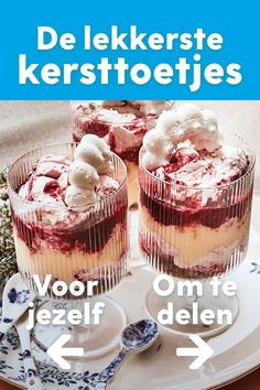 Kerstdesserts: van kersttaart tot toetjes in glaasjes Mini Trifles, Cupcake Images, Happy Foods, Pie Dessert, Daily Bread, Cookie Cake, Trifle, High Tea, Christmas Dinner