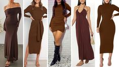 New Style Elegant Brown Dress Design for Women | Brown Dress Aesthetic