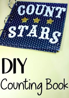 a book with the title, diy counting book for kids to count stars on it