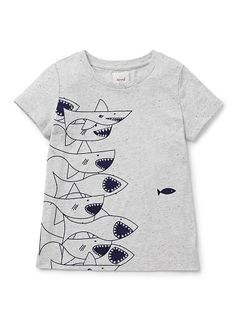 Shark Print, Boys Tops, Seed Heritage, Boy Tees, Baseball Team, Custom T Shirts, Boys Clothing, Kid Tees