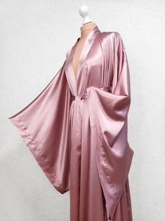 Long Satin Robe floor length robe Kimono dressing gown | Etsy Floor Length Robe, Bride Dressing Gown, Silk Bridal Robe, Silk Robe Long, Robe Silk, Bridal Nightgown, Silk Dressing Gown, Kimono Dressing Gown, Plus Size Robes