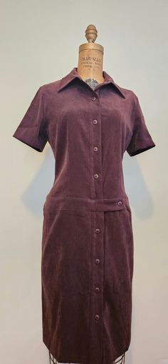 "Gorgeous 70's suede-like brown shirt dress by ABG Byer California. Featuring a drop waist and tailored collar this piece brings classic color and fit together to create a staple in your wardrobe. Can be worn as a transitional piece & layered to make so many outfit options! ✦ measurements: bust - 40\" waist - 38\" hips - 42\" length - 40\" ✦ label - AGB Dress Byer California material - 97% polyester / 3% spandex condition - excellent, cleaned & ready to wear *tag lists size 12 - made in hong kon Outfit Options, Dress 70s, Drop Waist Dress, 1970s Dresses, Brown Shirt, 70s Dress, Dropwaist Dress, Waist Dress, Drop Waist