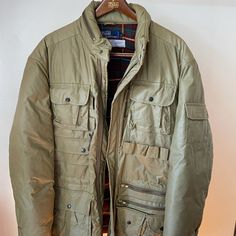 Rare And Collectible Vintage Ralph Lauren Military/Hunting Style Jacket. Unworn Condition. Size Xl. Ralph Lauren Winter Outerwear With Pockets, Ralph Lauren Long Sleeve Outerwear For Outdoor, Ralph Lauren Winter Outerwear For Outdoor, Winter Travel Outerwear With Multiple Pockets, Hunting, Mens Jackets, Ralph Lauren, Jackets & Coats, Mens Outfits