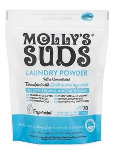 moly's suds laundry powdered laundry deterant, 70g bag