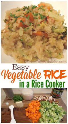 easy vegetable rice in a rice cooker