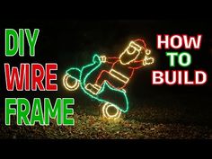 a christmas light display with the words diy wire to build a skateboard frame