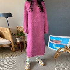 Brand Name: Yeknu Season: WinterMaterial: WoolMaterial: AcrylicSilhouette: StraightModel Number: YXA1911230976Neckline: O-NeckSleeve Length(cm): FullSleeve Style: RegularGender: WOMENDecoration: NONEStyle: Office LadyWaistline: Natural FactorsPattern Type: SolidDresses Length: Mid-Calfrobe pull: Sweater dresswomen clothing: Sweater dresswomen dress: dress warm winterfemme robe: Dresswarm: Knitted dress Size Length Bust Waist Shoulder Sleeve Unit cm inch cm inch cm inch cm inch cm inch FREE 118 4 Cozy Pink Sweater Dress For Fall, Casual Soft Knit Dress, Winter Long Sleeve Solid Color Sweater Dress, Casual Knitted Sweater Dress For Loungewear, Knitted Sweater Dress For Loungewear, Winter Knit Dress In Solid Color, Winter Loungewear Dress, Solid Winter Loungewear Dresses, Long Winter Sweater Dress