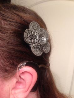 My favorite flower .... courtesy of Liz! Hearing Aid Aesthetic, Cochlear Implant Accessories, Butterfly Project, Favorite Flower, Hair Pin