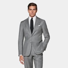 A mid-grey suit with a natural shoulder and sporty patch pockets, this classic single-breasted Havana is just at-home at an upscale wedding as it is at the office. Classic Suit, Gray Suit, Havana, Wedding Suits, Perennials, Grey, Pure Products