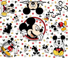 mickey mouse wallpaper with many different cartoon characters