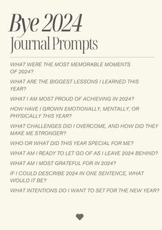 a page with the text bye - 202 journal prompts