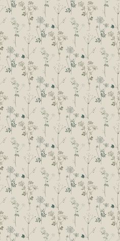 an image of a wallpaper with flowers and leaves on the back half of it