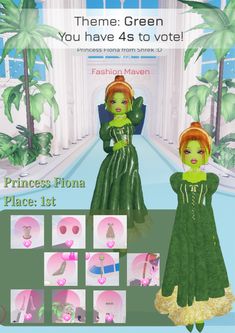 Green Theme: Dressed up as Princess Fiona #dresstoimpress   #roblox Dti Green Non Vip, Dti Outfits Ideas Fiona, Princess Fiona Dress To Impress, Fiona Shrek Dress To Impress, Megamind Dress To Impress, Fiona Dti Outfit, Dti Green Outfit Idea, Fiona Dress To Impress, Green Dress To Impress Outfit