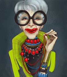 Iris Apfel : Renkli Karakteriyle 97 Yaşındaki Kazara İkon | Gizushka Fashion Quotes Style, Iris Fashion, Tableau Art, Ageless Style, Old Woman, Irises