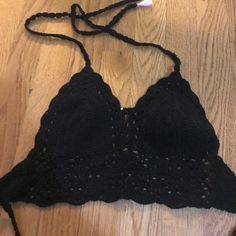 Crochet Black Crop Top. I Bought This Online At A Boutique, It Was Final Sale. Was Supposed To Be A Small. I Would Say It’s Forsure An Extra Small. Never Worn, Was Never Able To Make It Fit. Crochet Black, Black Crop Top, Black Crop, Black Crop Tops, Final Sale, Make It, Crop Top, Womens Sizes, Womens Tops