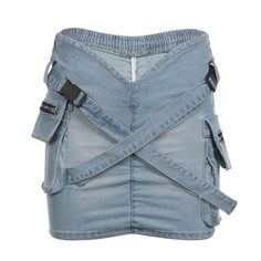 Lasaky - High-Waisted Pleated Denim Skirt with Book Bag Buckle, Zipper Closure, and Multiple Pockets Pleated Denim Skirt, Halter Dress Short, Pleated Denim, Denim Pattern, Cardigan Sweater Coat, Zipper Dress, Denim Skirt Women, Wrap Around Skirt, Denim Patterns