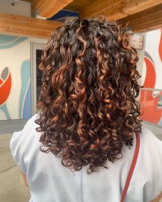 25 Trendy Ways to Pair Red Hair with Highlights (Photos) Brownish Red Hair, Red Highlights In Brown Hair, Brown Auburn Hair, Red Copper Hair Color, Red Hair With Highlights, Dark Curly Hair, Highlights Curly, Dyed Curly Hair, Red Blonde Hair