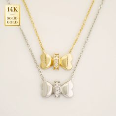 14K REAL Solid Gold Diamond Butterfly Necklace, Real Natural Genuine Diamond Minimalist Cute Design Pendant Chain Necklace • 14K Solid Gold (Stamped 14K for Purity Authenticity) • Gem Type: Diamond • Total Carat Weight: 0.0245ctw • Stone Shape: Round (5 PCS) • Stone Color: G-H (Near Colorless) • Stone Clarity: SI1-SI2 (Slightly Included) • Stone Setting: Prong • Pendant Size: H 6.5mm • Chain Length: 16" ~ 18" (with 2 extra o-ring) • Enjoy Free Shipping & Free Gift Box ** The size may differ depending on measurement methods. ** The color displayed may vary depending on your screen. International customer: seller offers international shipping (e.g. USPS International, eBay International Standard Delivery, UPS Worldwide, FedEx international), the buyer is responsible for customs and duty fees Elegant Butterfly Pendant Necklace For Anniversary, Elegant Anniversary Butterfly Charm Necklace, Elegant Diamond Butterfly Necklace Gift, Elegant Diamond Butterfly Necklace For Gift, White Gold Butterfly Pendant Necklace For Anniversary, Anniversary White Gold Butterfly Pendant Necklace, Elegant Heart Shaped Jewelry With Butterfly Charm, Gold Butterfly Necklace With Diamond Accents As Gift, Yellow Gold Diamond Butterfly Necklace As Gift