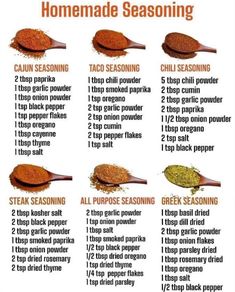 a recipe for homemade seasoning is shown in this graphic diagram, which shows how to use