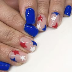 Faster shipping. Better service 4th Of July Nails Glitter, Patriotic Nails Design, Nail Vibes, Firework Nails, Patriotic Nails, Usa Nails, Fourth Of July Nails, Short Fake Nails, Perfect Manicure