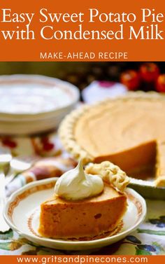 a slice of southern sweet potato pie on a plate