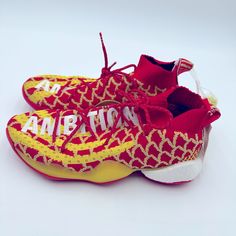 Brand New With Tags Attached And From A Smoke Free Home. Pharrell X Adidas Crazy Byw Chinese New Year Men's Sz 10 That Have Never Been Worn And Have No Damages Or Stains. Yellow Adidas Low-top Basketball Shoes, Adidas Yellow Low-top Basketball Shoes, Sporty Yellow Custom Sneakers With Red Sole, Sporty Custom Yellow Sneakers With Red Sole, Yellow Sneakers With Red Sole For Sports, Adidas Custom Sneakers With Red Sole For Sports, Yellow Custom Sneakers With Red Sole And Round Toe, Custom Yellow Low-top Sneakers With Red Sole, Yellow Lace-up Sneakers With Red Sole