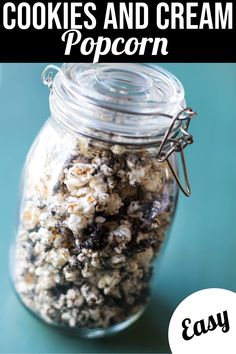 Cookies and Cream Popcorn - serve it as a snack, appetizer, or popcorn dessert!  So easy to make.  Perfect for game day!