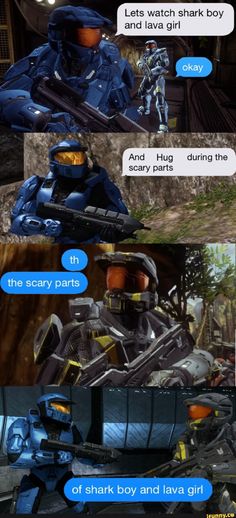 some text messages are being used to describe what the character in halo is talking about