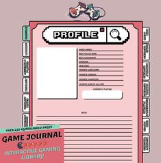 an image of a computer screen with the words game journal written in front of it