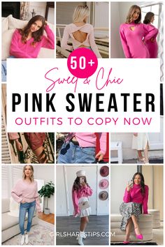 Are you looking for hot pink sweater outfit, light pink sweater outfit, or baby pink sweater outfit ideas to show off your style? Whether it's date night, Valentines Day, or a birthday celebration, wearing a pink sweater, a pink cardigan, a pink sweater dress, or a pink sweater vest is the perfect way to stand out and look amazing! From casual day looks to dressy evening styles, we've got you covered with our top picks for the best pink sweater outfit ideas for women. | pink sweater outfits Baby Pink Sweater Outfit, Light Pink Cardigan Outfit, Sweater Outfit Ideas For Women, Pink Sweater Outfits, Hot Pink Sweater Outfit, Pink Cardigan Outfit, Pink Jacket Outfit, Pink Sweater Outfit, Pink Pants Outfit