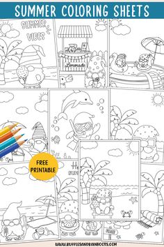 summer coloring sheets for kids to print and color